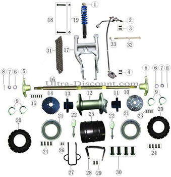 56 Links Drive Chain for ATV Shineray Quad 200cc (428H)